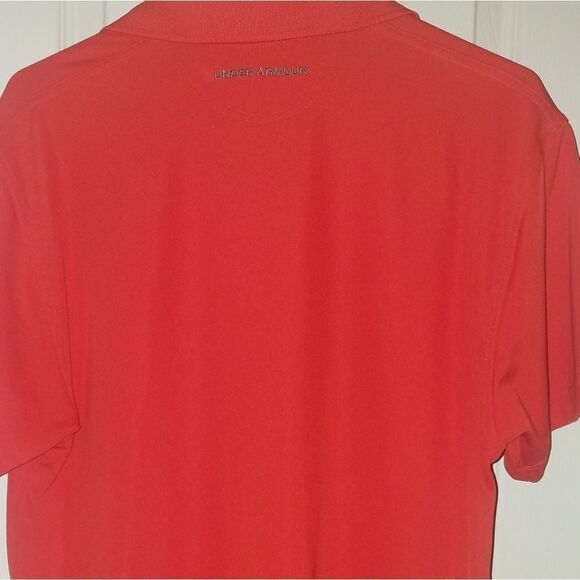 Under Armour Men's Orange Heat Gear Loose Fit Short Sleeve Polo Shirt Medium - Picture 4 of 5